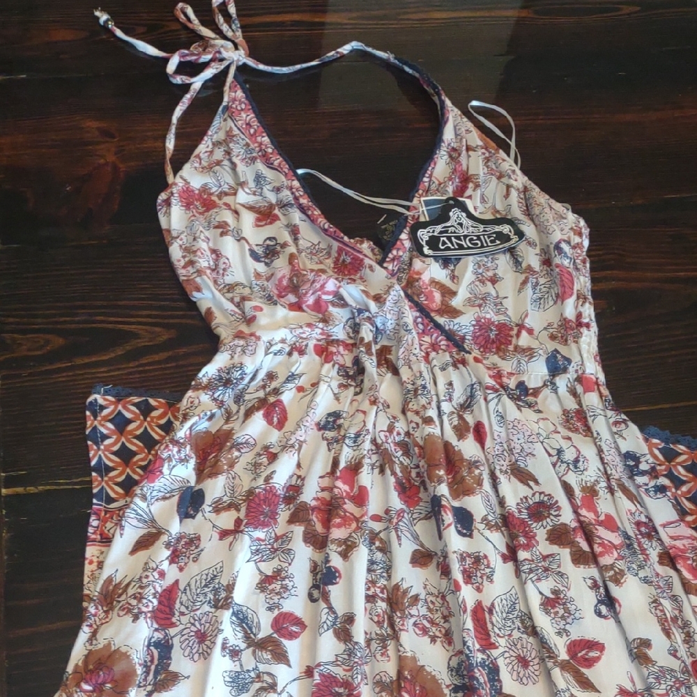Angie Multicolor Floral Halter Dress